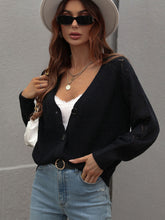 Load image into Gallery viewer, Rib-Knit Plunge Raglan Sleeve Cardigan