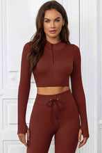 Load image into Gallery viewer, Half-Zip Thumbhole Sleeve Sports Top