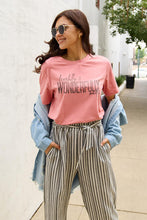 Load image into Gallery viewer, Simply Love Full Size WONDERFULLY Short Sleeve T-Shirt