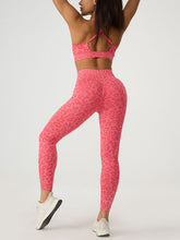 Load image into Gallery viewer, Leopard Crisscross Top and Leggings Active Set