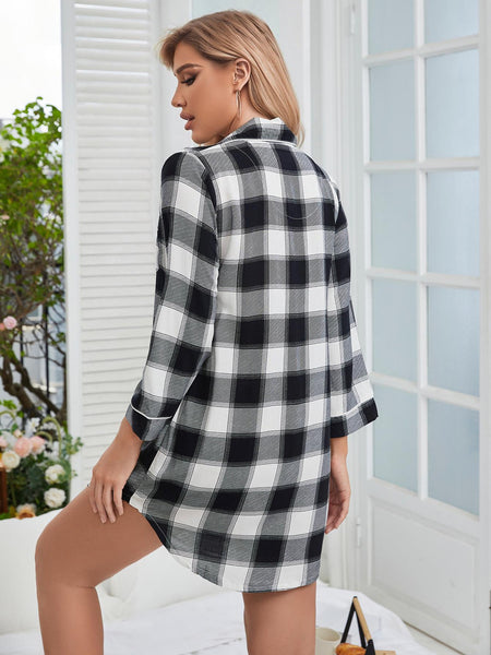 MERRY AND BRIGHT Plaid Shirt Dress