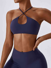 Load image into Gallery viewer, Cropped Halter Neck Sports Bra