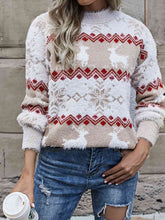 Load image into Gallery viewer, Reindeer &amp; Snowflake Round Neck Sweater