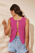 Load image into Gallery viewer, Buttoned Cutout Ribbed Trim Knit Tank