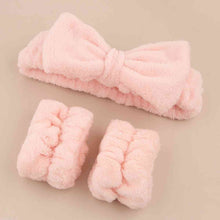 Load image into Gallery viewer, Face Wash Wristband and Bow Headband