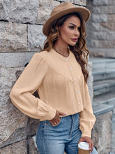 Load image into Gallery viewer, Round Neck Puff Sleeve Shirt