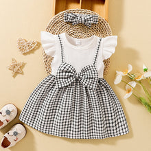 Load image into Gallery viewer, Plaid Bow Detail Round Neck Dress