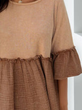 Load image into Gallery viewer, Frill Round Neck Half Sleeve Dress