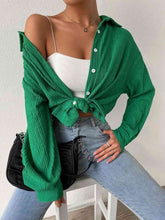 Load image into Gallery viewer, Textured Drop Shoulder Shirt Jacket