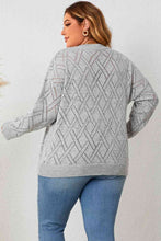 Load image into Gallery viewer, Plus Size Plaid V-Neck Knit Top