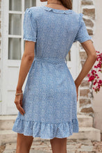 Load image into Gallery viewer, Leopard Print Tie Belt Puff Sleeve Dress