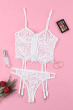 Load image into Gallery viewer, Lace-Up Frill Trim Lingerie Set
