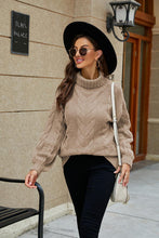 Load image into Gallery viewer, Cable-Knit Turtleneck Sweater