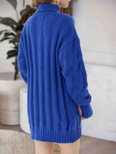 Load image into Gallery viewer, Cable-Knit Turtleneck Sweater Dress