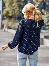 Load image into Gallery viewer, Printed Half Button Gathered Detail Blouse