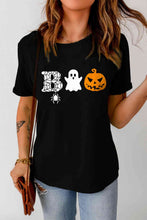 Load image into Gallery viewer, Round Neck Short Sleeve BOO Graphic T-Shirt