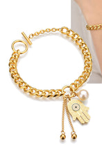 Load image into Gallery viewer, Hamsa Hand Chunky Chain Bracelet