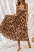 Load image into Gallery viewer, Floral Smocked Square Neck Dress