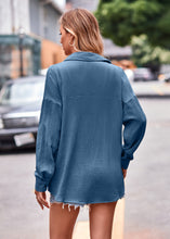 Load image into Gallery viewer, Textured Dropped Shoulder Longline Shirt