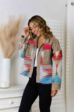 Load image into Gallery viewer, Geometric Raw Hem Collared Jacket