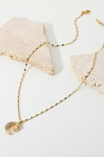 Load image into Gallery viewer, Inlaid Cubic Zirconia Moon Pendant Necklace