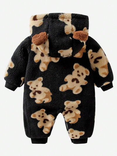 Baby Bear Zip Up Long Sleeve Hooded Jumpsuit