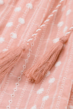 Load image into Gallery viewer, Embroidered Tassel Flounce Sleeve Babydoll Blouse