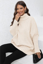 Load image into Gallery viewer, Turtle Neck Long Sleeve Ribbed Sweater