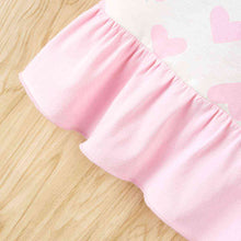 Load image into Gallery viewer, Baby Girl Heart Print Ruffle Hem Dress