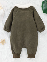 Load image into Gallery viewer, Baby Buttoned Collared Neck Corduroy Jumpsuit