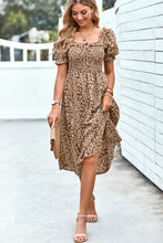 Load image into Gallery viewer, Floral Ruffled Square Neck Dress with Pockets