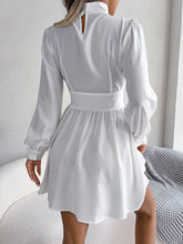 Load image into Gallery viewer, Cutout Turtleneck A-Line Mini Dress