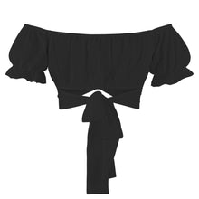 Load image into Gallery viewer, Off-Shoulder Flounce Sleeve Tie Back Top