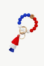 Load image into Gallery viewer, Contrast Tassel Bead Wristlet Key Chain