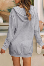Load image into Gallery viewer, Drawstring Half Zip Hooded Dress