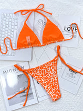 Load image into Gallery viewer, Leopard Print Halter Neck Tie Side Bikini Set