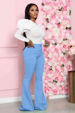 Load image into Gallery viewer, Leg-Of-Mutton Sleeve Top and Flare Pants Set