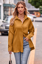 Load image into Gallery viewer, Slit Dropped Shoulder Longline Shirt