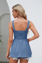 Load image into Gallery viewer, Smocked Square Neck Babydoll Tank