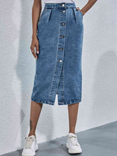 Load image into Gallery viewer, Button Down Denim Skirt