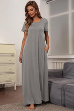 Load image into Gallery viewer, Round Neck Short Sleeve Maxi Dress