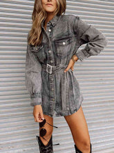 Load image into Gallery viewer, Long Sleeve Collared Denim Dress