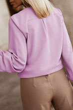 Load image into Gallery viewer, Button Up Round Neck Long Sleeve Shirt