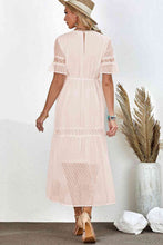 Load image into Gallery viewer, Swiss Dot V-Neck Short Sleeve Midi Dress