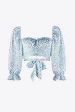 Load image into Gallery viewer, Printed Long Flounce Sleeve Cropped Blouse