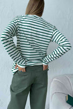 Load image into Gallery viewer, Round Neck Striped Dropped Shoulder T-Shirt