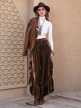 Load image into Gallery viewer, Ruffle Trim Wide Leg Slit Pants