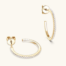Load image into Gallery viewer, Inlaid Moissanite 925 Sterling Silver C-Hoop Earrings