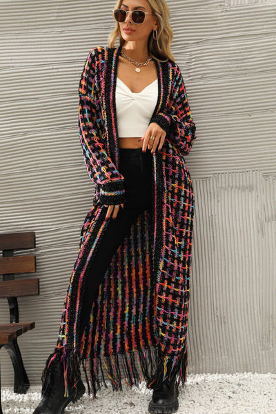 CUFF IT Multicolored Fringe Cardigan