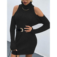 Load image into Gallery viewer, Cold Shoulder Turtleneck Sweater Dress